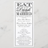 Eet, Drink en wees getrouwd Modern Black/White Wed Programma (Voorkant)