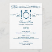 Eet Drink en wees getrouwd Navy Blue Wedding Dinne Menu (Voorkant)