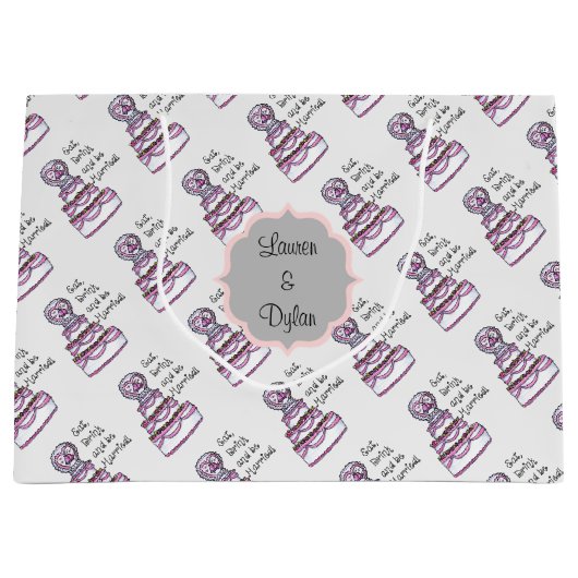 Eet, Drink en wees getrouwd op grote persoonlijke Large Cadeauzakje (Voorkant)