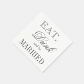 Eet drink en wees getrouwd papier bruiloft servett servetten (Hoek)