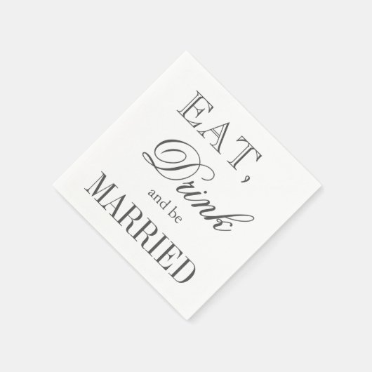 Eet drink en wees getrouwd papier bruiloft servett servetten (Hoek)