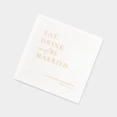 Eet Drink en wees getrouwd repetitie diner bruilof Folie Servetten (Links)