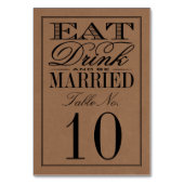 Eet, Drink en wees getrouwd Rustic Kraft Wedding Kaart (Voorkant)