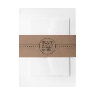 Eet, Drink en wees getrouwd Rustic Kraft Wedding Uitnodigingen Wikkel