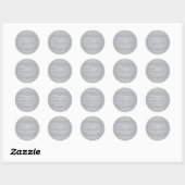 Eet Drink en wees getrouwd Silver Wedding Monogram Ronde Sticker (Vel)