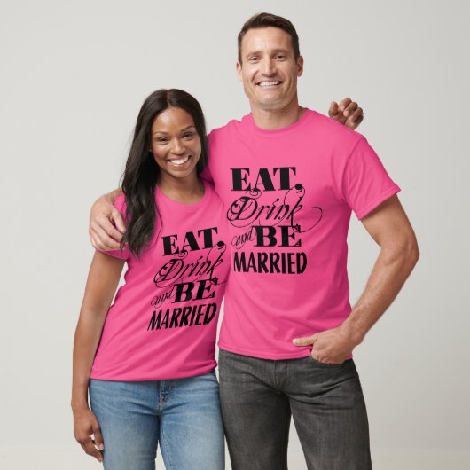Eet Drink en wees getrouwd Typografie Unix T-shirt (Unisex)