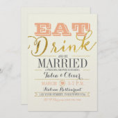 Eet DRINK EN WEES GETROUWD Uitnodiging voor de Tro (Voorkant / Achterkant)