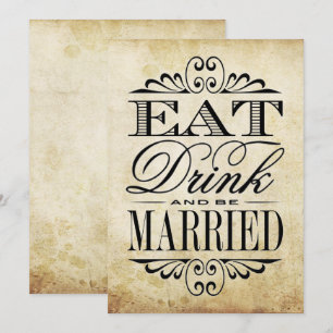 Eet, Drink en wees getrouwd - Vintage Wedding Sign