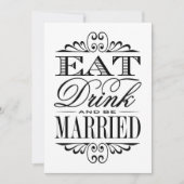 Eet, Drink en wees getrouwd - Wit trouwbord Kaart (Voorkant)