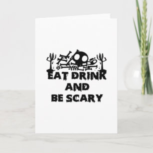 Eet, drink en wees grappig eng ontwerp creatieve g kaart