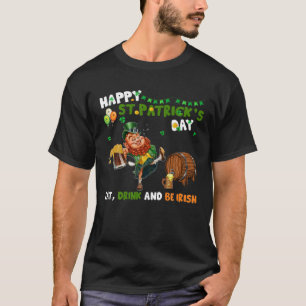 Eet Drink en wees Iers blij met Patrick's Day in T-shirt