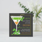 Eet, Drink en wees Iers St. Patrick's Day Cocktail Kaart (Staand voorkant)