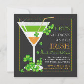 Eet, Drink en wees Iers St. Patrick's Day Cocktail Kaart (Voorkant)