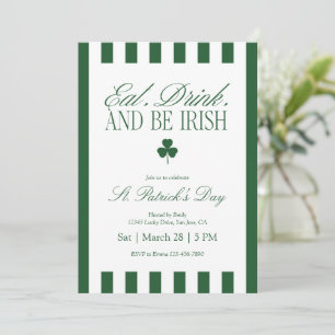 Eet, drink en wees Iers St. Patrick's Day Kaart