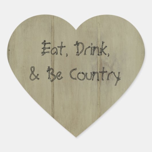 Eet Drink en wees land Hart Sticker (Voorkant)