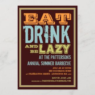 Eet, Drink en wees lui op een zomerfeest Kaart