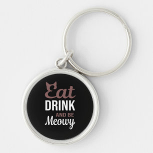 Eet, drink en wees meowy creatieve stijl sleutelhanger