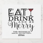 Eet, Drink en wees Merry Bier Etiket (Enkel label)