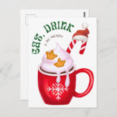 Eet, Drink en wees Merry Briefkaart (Voorkant / Achterkant)