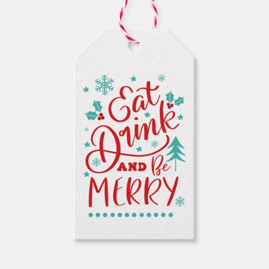 Eet, Drink en wees Merry Cadeaulabel (Voorkant)