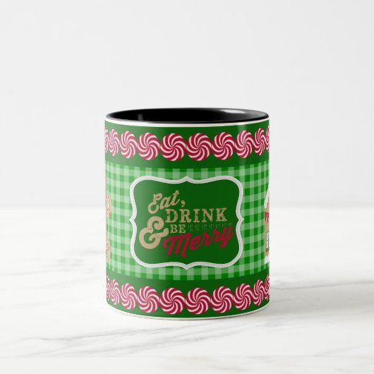 Eet, Drink en wees Merry Green Gingerbrood Mok (Center)