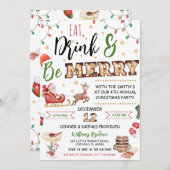 Eet Drink en wees Merry Kaart (Voorkant / Achterkant)