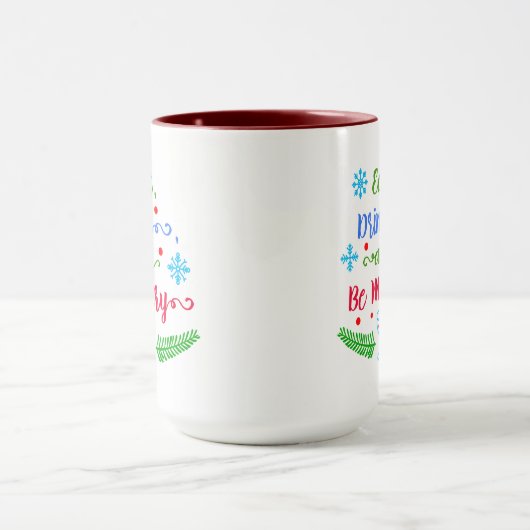 Eet, Drink en wees Merry, kerstfeestdag, ZSSPG Mok (Midden)