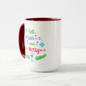 Eet, Drink en wees Merry, kerstfeestdag, ZSSPG Mok (Voorkant links)