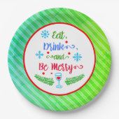 Eet, Drink en wees Merry, kerstfeestdag, ZSSPG Papieren Bordje (Voorkant)