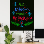 Eet, Drink en wees Merry, kerstfeestdag, ZSSPG Poster (Thuiskantoor)