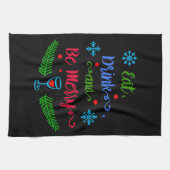 Eet, Drink en wees Merry, kerstfeestdag, ZSSPG Theedoek (Horizontaal)