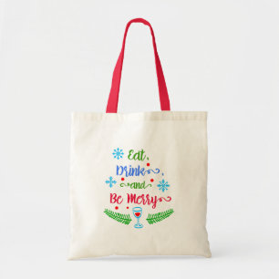 Eet, Drink en wees Merry, kerstfeestdag, ZSSPG Tote Bag