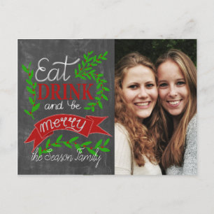 Eet, drink en wees Merry Photo Card Briefkaart
