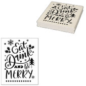 Eet Drink en wees Merry Rubberstempel (Gestempeld)