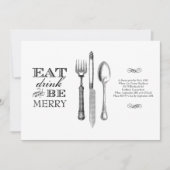 Eet, Drink en wees Merry | Uitnodiging voor wit (Voorkant)