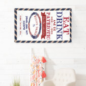Eet Drink en wees patriottisch 4 juli Welkom solda Spandoek (Insitu)
