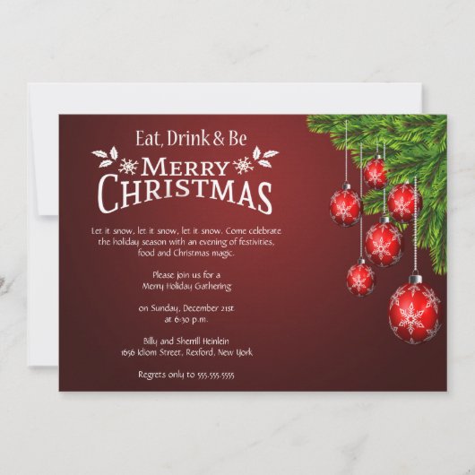 Eet, Drink en wees prettig kerstfeest Kaart (Voorkant)