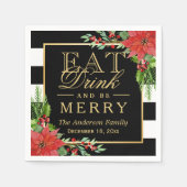 Eet Drink en wees prettig kerstflesje Servetten (Voorkant)