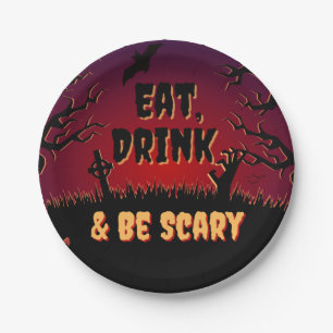 Eet, Drink en wees schitterend Bord van halloween 