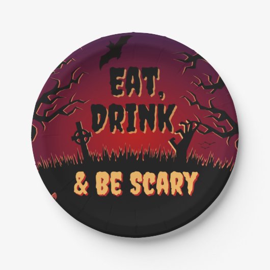 Eet, Drink en wees schitterend Bord van halloween  (Voorkant)
