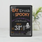 Eet, drink en wees spookachtig kaart (Staand voorkant)