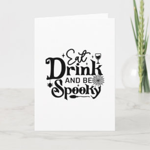 Eet, drink en wees spooky retro klassieker kaart
