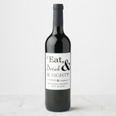 Eet Drink en wees tachtig Retro 80e Verjaardag Wijn Etiket (Voorkant)