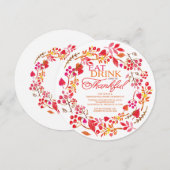 Eet Drink en wees Thankful Thanksgiving Dinner Kaart (Voorkant / Achterkant)