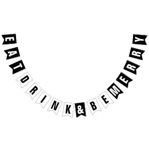 EET DRINK EN WEES VROLIJK BRUILOFT PARTY DECOR VLAGGETJES