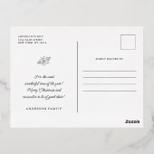 Eet Drink en wees vrolijk kerstcadeautje, Klassiek Folie Feestdagen Briefkaart (Achterkant)