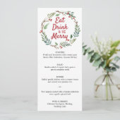 Eet, drink en wees vrolijk kerstdinermenu menu (Staand voorkant)