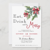 Eet Drink en wees vrolijk kerstfeest Drinken Kaart (Voorkant)