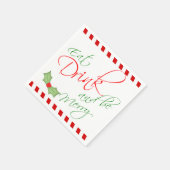 Eet Drink en wees vrolijk kerstfeest Holly Berry Servetten (Hoek)