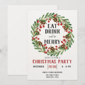 Eet Drink en wees vrolijk kerstfeest Kaart (Voorkant / Achterkant)